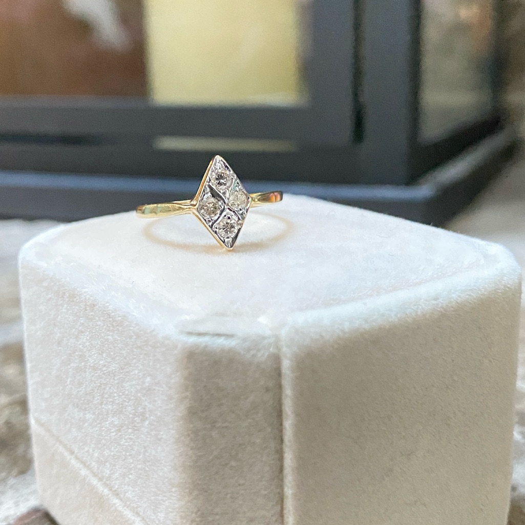 Genuine Diamond Natural Untreated Genuine 14kt Gold Ring